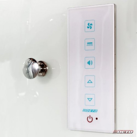 Душевая кабина Deto D102S L с электрикой, стекла матовые, профиль хром, левая