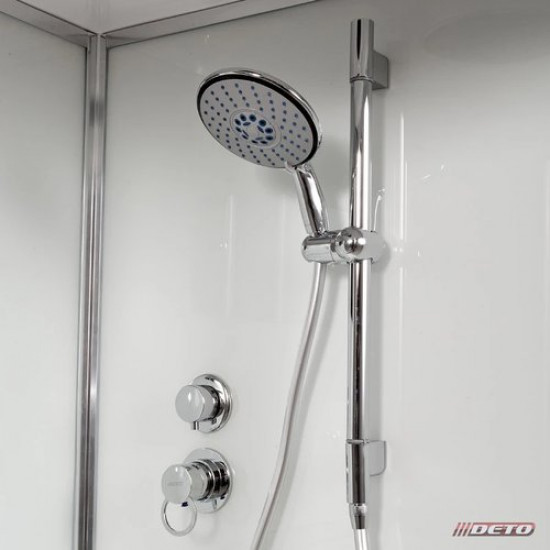 Душевая кабина Deto D102S L с электрикой, стекла матовые, профиль хром, левая