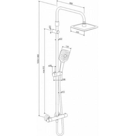 Душевая система Damixa Option DX218091000 хром Душевая система Damixa Option DX218091000 хром