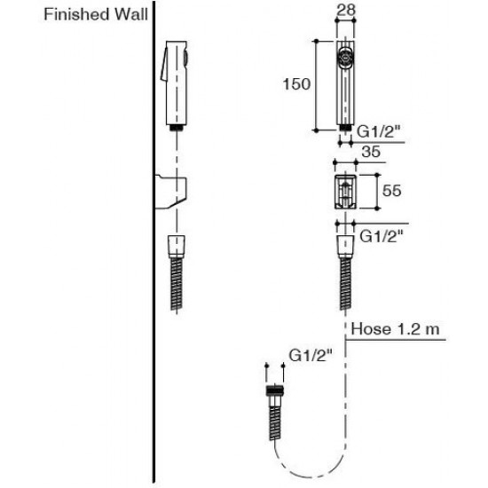 Гигиенический гарнитур Jacob Delafon Cuff E98100-CP Гигиенический гарнитур Jacob Delafon Cuff E98100-CP