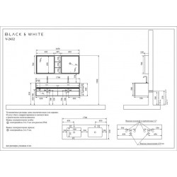 Комплект мебели Black&White Gravity V-2432 с подсветкой