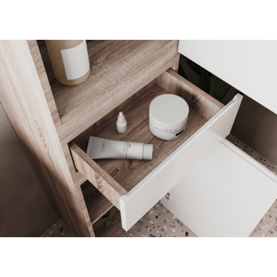 Пенал напольный Volna Conty 40 белый глянец/дуб сонома