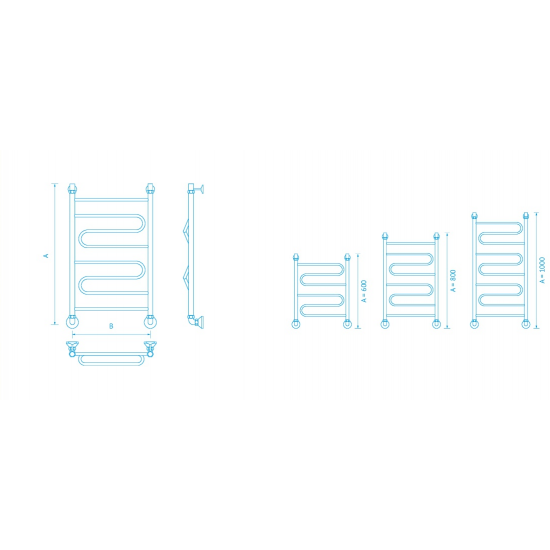 Полотенцесушитель водяной Маргроид Вид 1 80x50