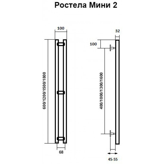 Полотенцесушитель водяной Ростела Мини 1/2