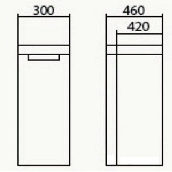 Шкаф для ванной Аква-Родос HeadWay R АР0002601 30x46 со столешницей Дельта белый