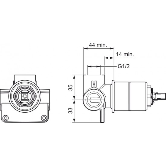 Скрытая часть смесителя Oras Polara 1486