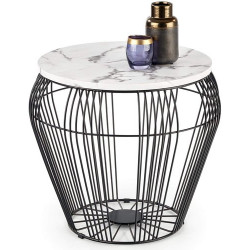 Стол журнальный HALMAR ADRIANNA V-CH-ADRIANNA-LAW 56x56x52 белый мрамор/черный