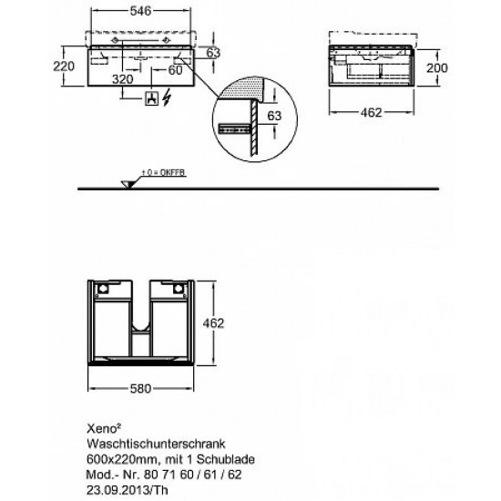 Тумба под умывальник Keramag Xeno2 807160-000 белый глянец