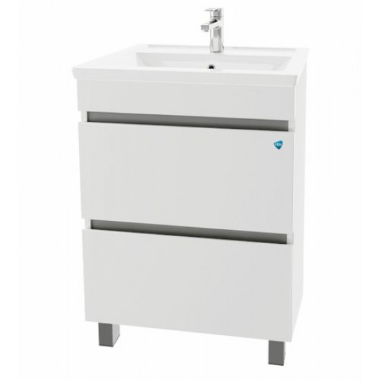 Тумба под умывальник АВН 60 Bergamo 47.07 с ящиками белая