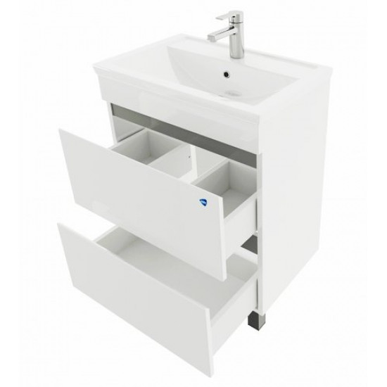 Тумба под умывальник АВН 60 Bergamo 47.07 с ящиками белая