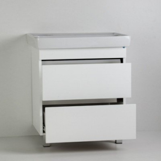 Тумба под умывальник АВН 60 Bergamo 47.07 с ящиками белая