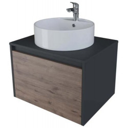 Тумба подвесная Axus Бурэ 80 темно-серый / дерево