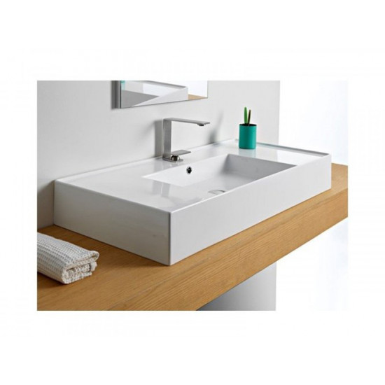 Умывальник накладной Scarabeo Teorema 2.0 101x46 белый