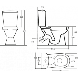 Унитаз напольный Керамин Лаго Инкоер 36x65,5 сиденье полипропилен Унитаз напольный Керамин Лаго Инкоер 36x65,5 сиденье полипропилен