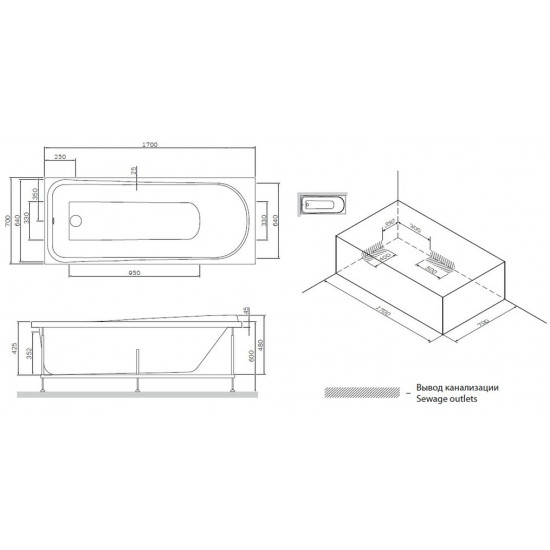 Ванна акриловая AM.PM Gem W80A-170-070W-A 170x70