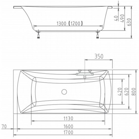 Ванна акриловая Alpen Alia 170x80