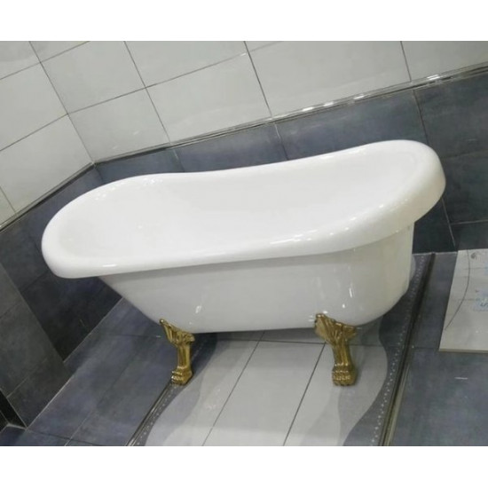 Ванна акриловая Cerutti SPA CLASSIC 150G на золотых львиных лапах, белый