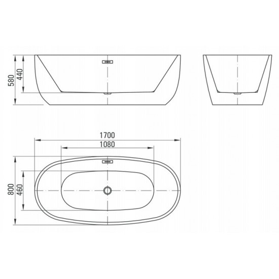 Ванна акриловая Deante Alpinia 170x80 белая