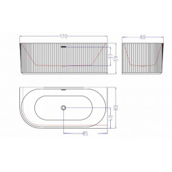 Ванна акриловая Esbano Bagama 170x80 левая, белая Ванна акриловая Esbano Bagama 170x80 левая, белая