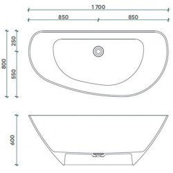 Ванна из литьевого мрамора Fjordd Fjord 170x80 белый матовый