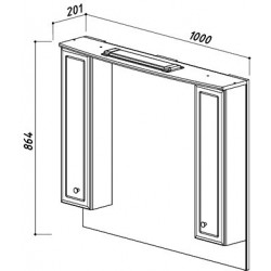 Зеркало со шкафом Белюкс Адажио В 105 Ш (1) Белый