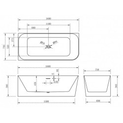 Акриловая ванна Abber AB9331-1.6 L 160x75 левая, белая