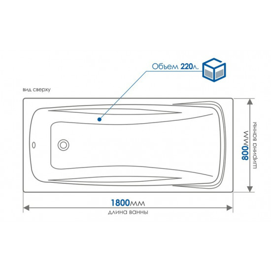 Акриловая ванна Метакам Comfort Maxi 180x80