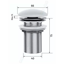 Донный клапан Gid Whm100 без перелива, белый матовый Донный клапан Gid Whm100 без перелива, белый матовый