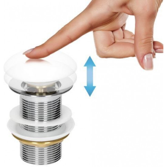 Донный клапан Roxen PD01W без перелива, белый