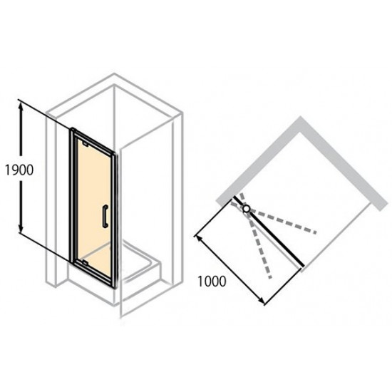 Душевая дверь Huppe X1 140705.069.322 100x190