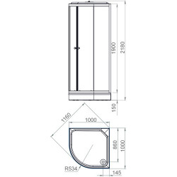 Душевая кабина Domani-Spa Delight Slim 110 100x100 тонированное стекло / черные стенки с крышей