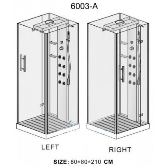 Душевая кабина Wasserfalle W-6003-A 80х80