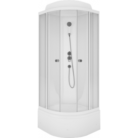 Душевая кабина Метакам Classic V3 80x80 стекла прозрачные, профиль белый