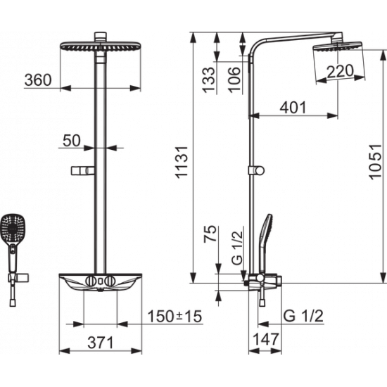 Душевая стойка Oras Esteta Wellfil  7592U-15