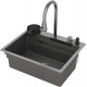 Кухонная мойка Roxen Stage Plus Plus 560250-60-BS 60x48 текстурный графит