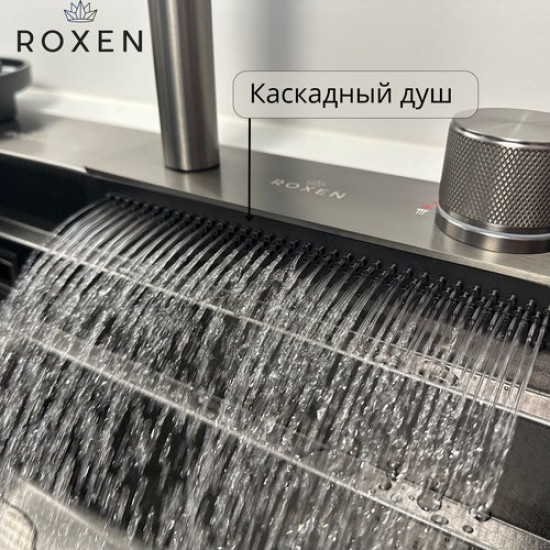 Кухонная мойка Roxen Stage Plus Plus 560250-60-BS 60x48 текстурный графит