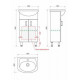 Тумба напольная Какса Лайт 45 с умывальником Элегия 45 белая