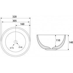 Умывальник Abber Bequem AC2106MG 32x32 серый матовый