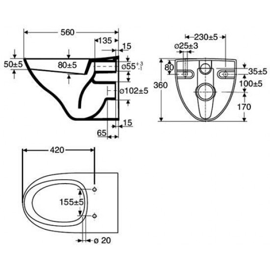 Унитаз подвесной IDO Seven D 76115-01-101 56x36 SoftClose