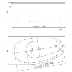 Ванна акриловая Aquatek Дива 150x90 R с каркасом и экраном