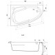 Ванна акриловая Cersanit Joanna 140x90 L (без ножек)