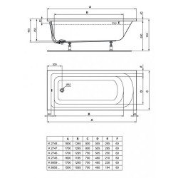 Ванна акриловая Ideal Standard Hotline 150x70 белая Ванна акриловая Ideal Standard Hotline 150x70 белая