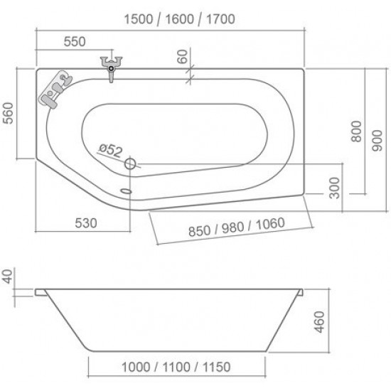Ванна акриловая Roth (Roltechnik) Activa Neo 150x90 (левая)