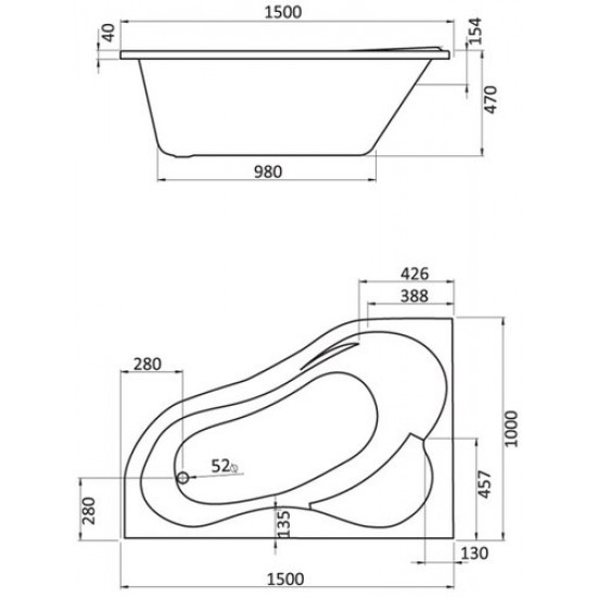 Ванна акриловая Santek ИБИЦА 150x100 L