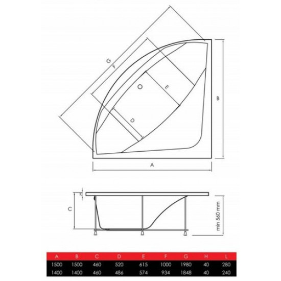 Ванна акриловая Vayer Boomerang 150x150