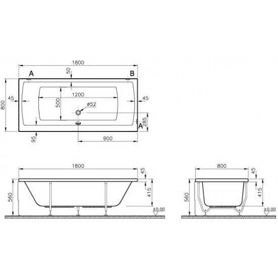 Ванна акриловая Vitra Neon 180x80