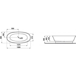 Ванна из литого мрамора Laufen THE NEW CLASSIC 190x90