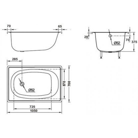 Ванна стальная BLB / SANITANA Europa 105х70