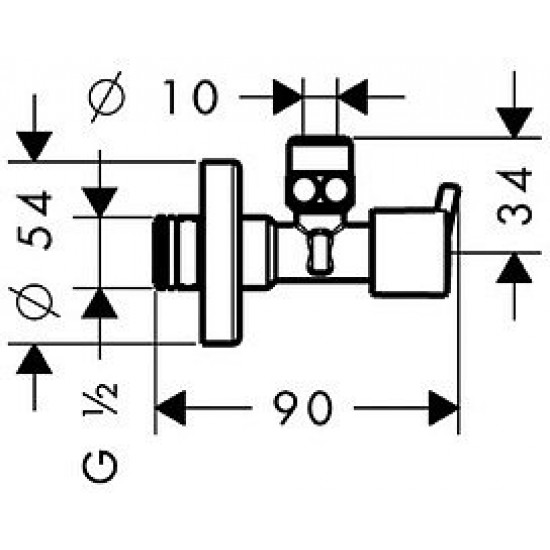 Вентиль Hansgrohe S 13901000 с рукояткой