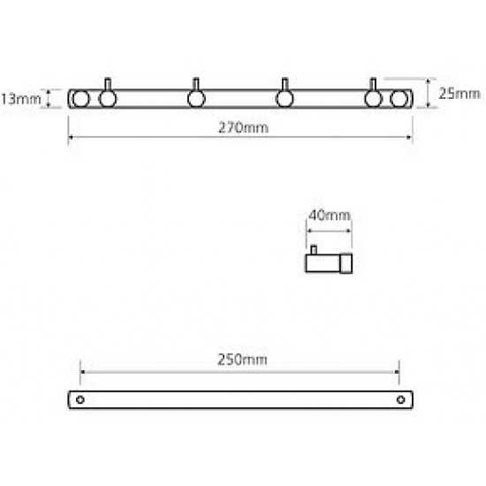 Вешалка с крючками Bemeta Omega 104606102